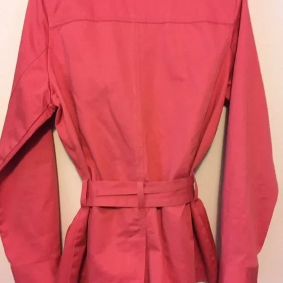 Old Navy Jacket Womens Trench Coat Size Large Lightweight Belted Salmon Pink - Picture 4 of 6